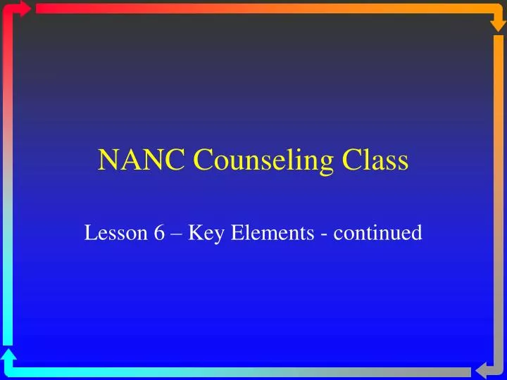 nanc counseling class