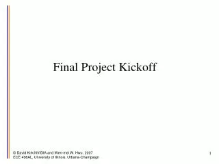 Final Project Kickoff
