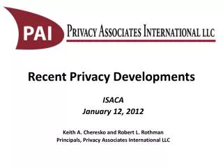 Recent Privacy Developments