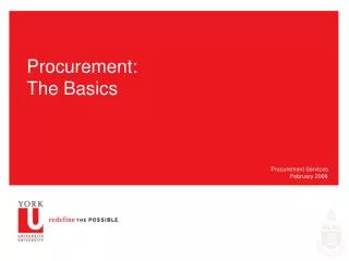 Procurement: The Basics