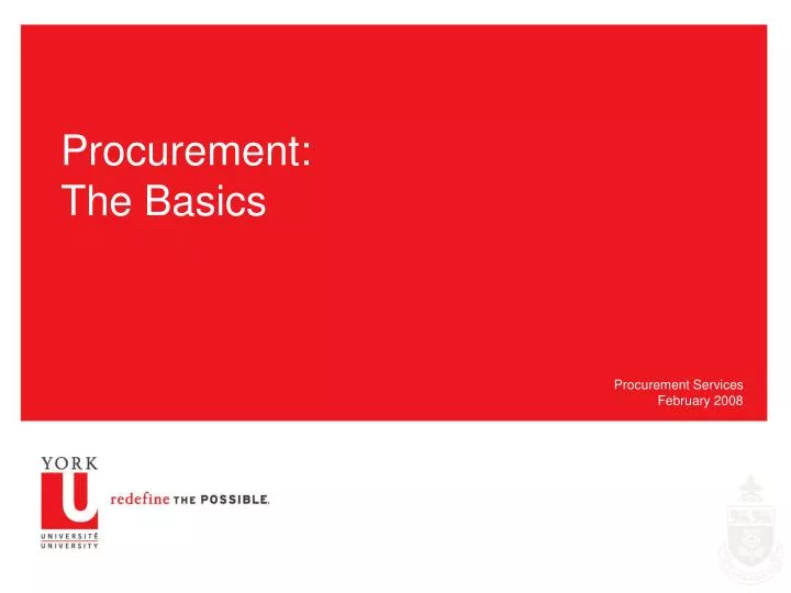 procurement the basics