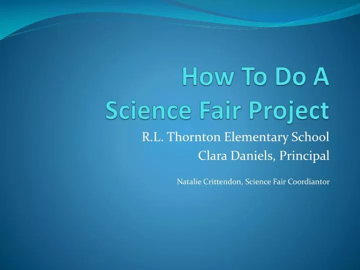how to do a science fair project