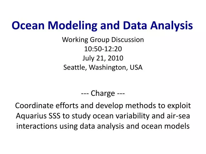 ocean modeling and data analysis