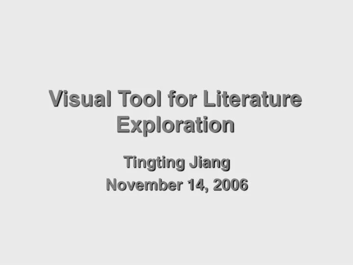 visual tool for literature exploration