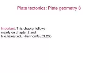 Plate tectonics: Plate geometry 3