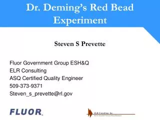Dr. Deming’s Red Bead Experiment