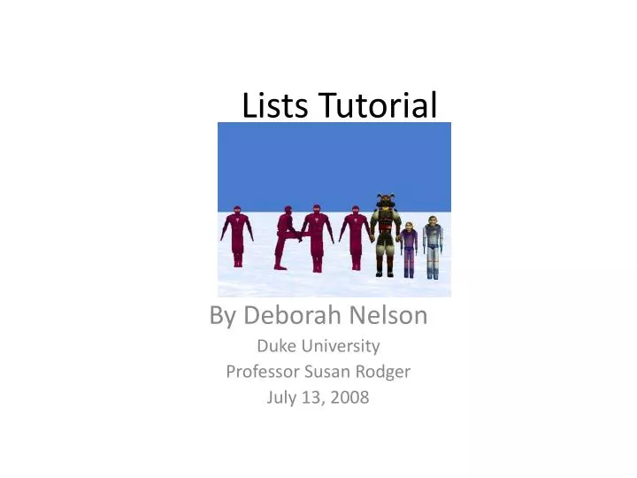 lists tutorial