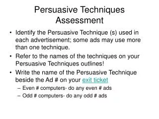 Persuasive Techniques Assessment