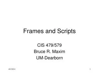 Frames and Scripts