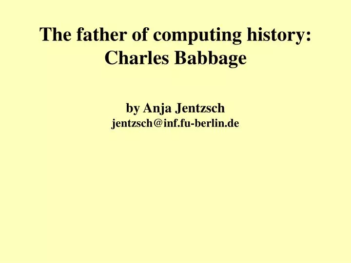 the father of computing history charles babbage