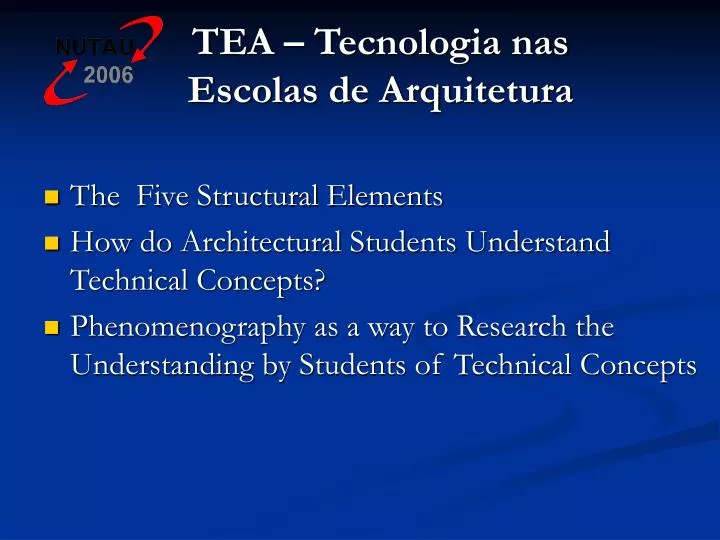 tea tecnologia nas escolas de arquitetura