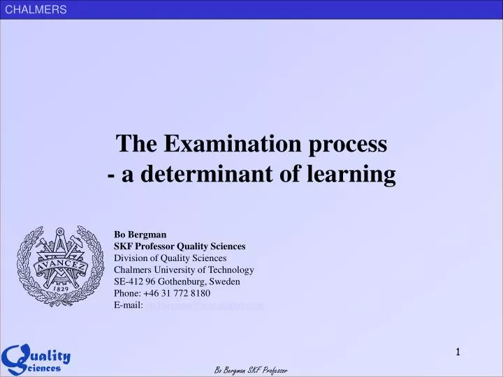 the examination process a determinant of learning