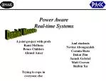 Power Aware Real-time Systems - slide 1