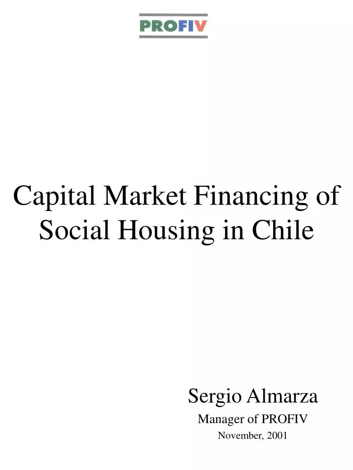 capital market financing of social housing in chile
