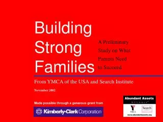 Building 		Strong 		Families