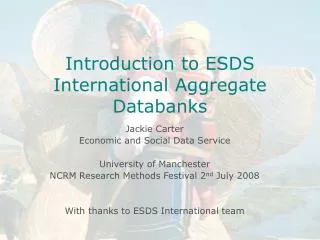 Introduction to ESDS International