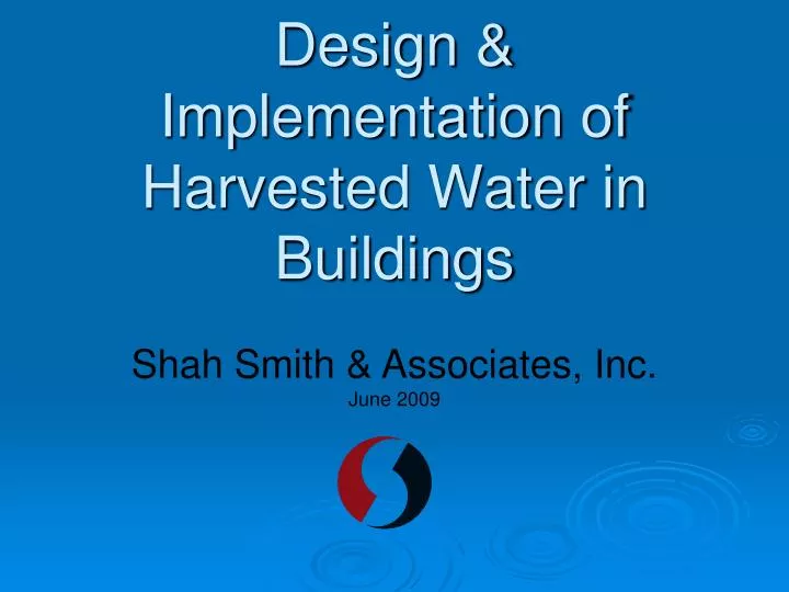 design implementation of harvested water in buildings