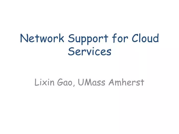 network support for cloud services