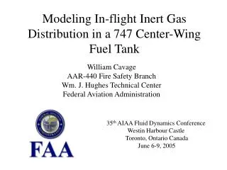 Modeling In-flight Inert Gas Distribution in a 747 Center-Wing Fuel Tank