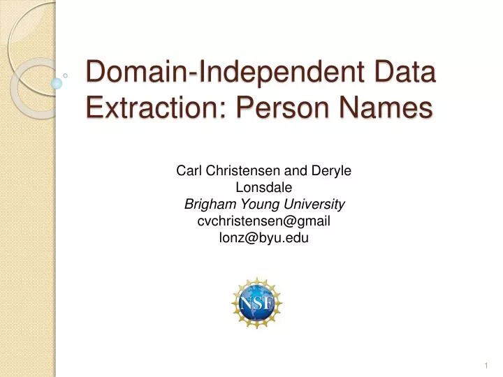 domain independent data extraction person names