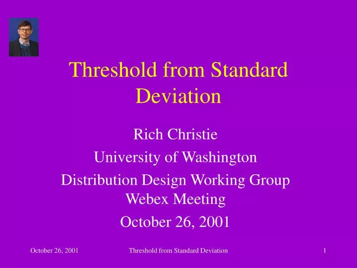 threshold from standard deviation