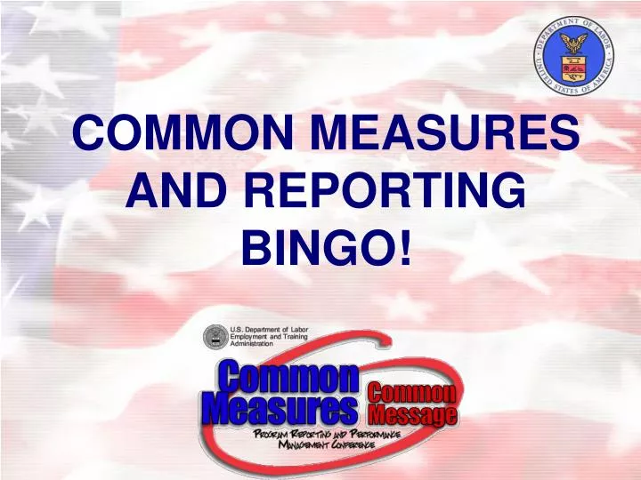 common measures and reporting bingo