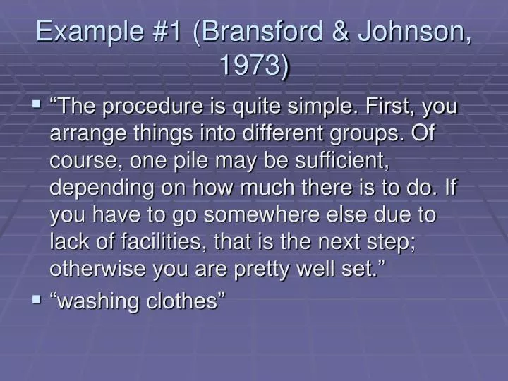 example 1 bransford johnson 1973