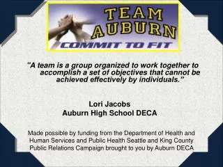 &quot;A team is a group organized to work together to accomplish a set of objectives that cannot be achieved effectively