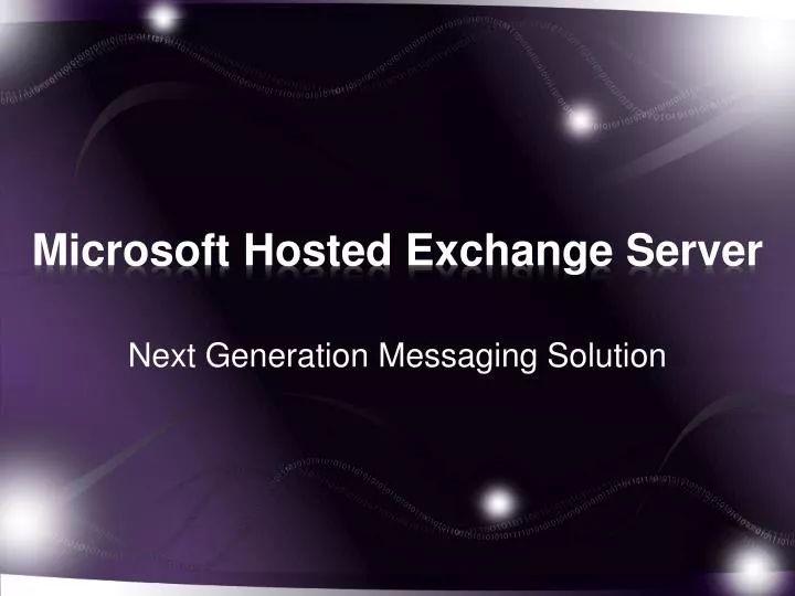 microsoft hosted exchange server
