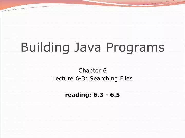 building java programs