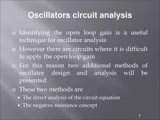 Oscillators circuit analysis