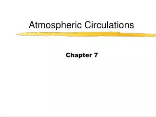Atmospheric Circulations