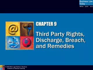 CHAPTER 9 Third Party Rights, Discharge, Breach, and Remedies