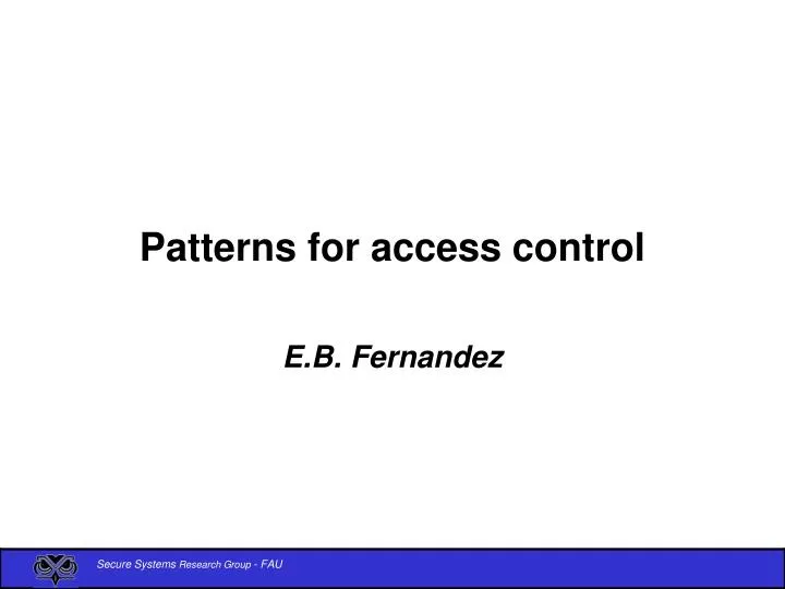 patterns for access control