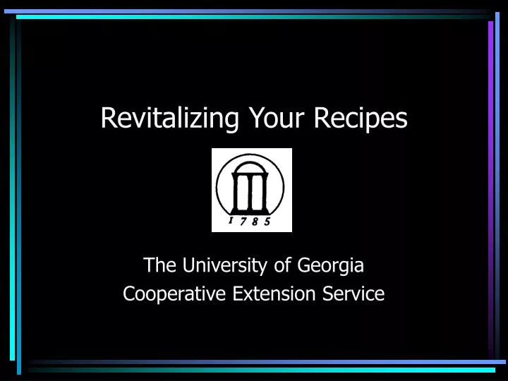 revitalizing your recipes