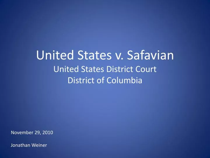 united states v safavian united states district court district of columbia