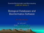 Lecture 5: Bioinformatics software