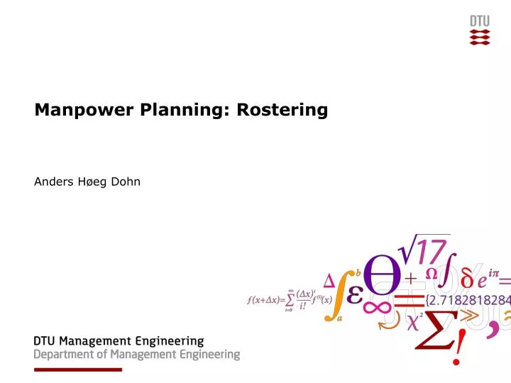 manpower planning rostering