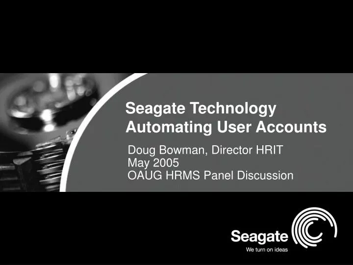 seagate technology automating user accounts