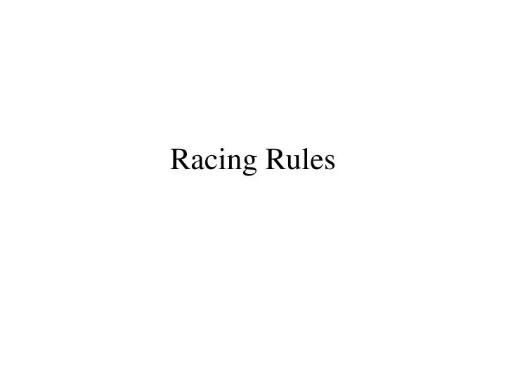 racing rules