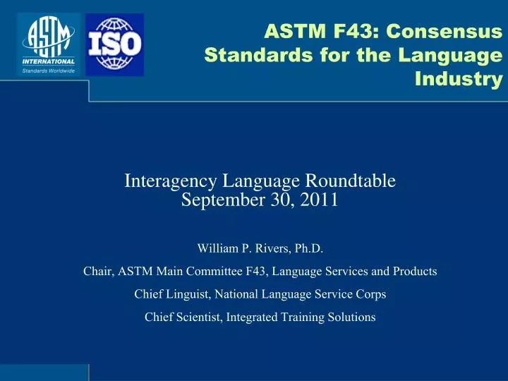 astm f43 consensus standards for the language industry