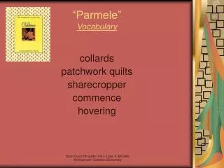 “Parmele” Vocabulary