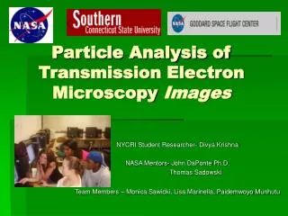 Particle Analysis of Transmission Electron Microscopy Images