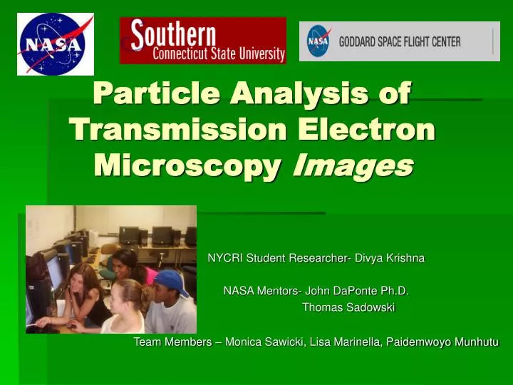 particle analysis of transmission electron microscopy images