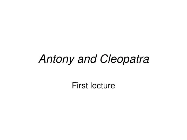 antony and cleopatra