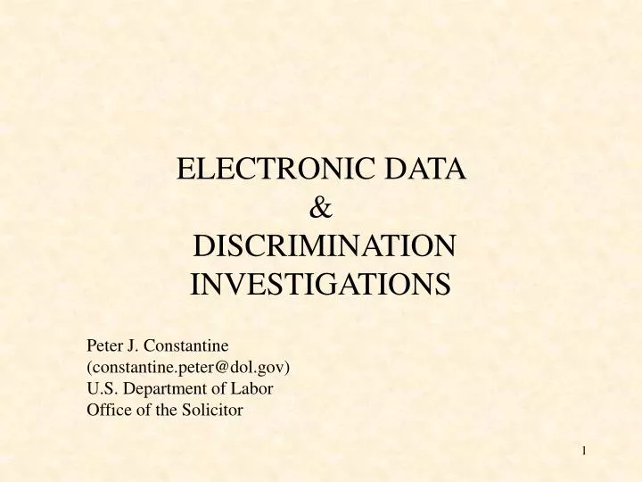 electronic data discrimination investigations