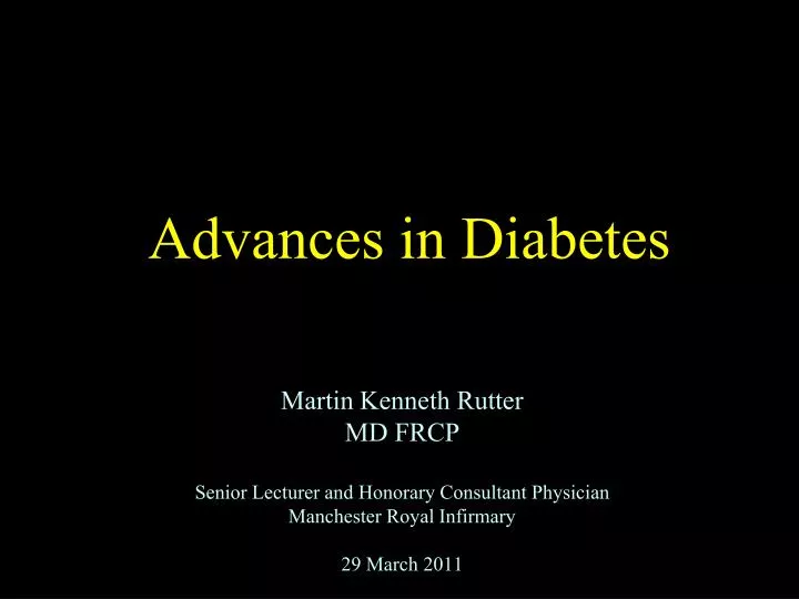 advances in diabetes