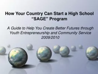 How Your Country Can Start a High School “SAGE” Program