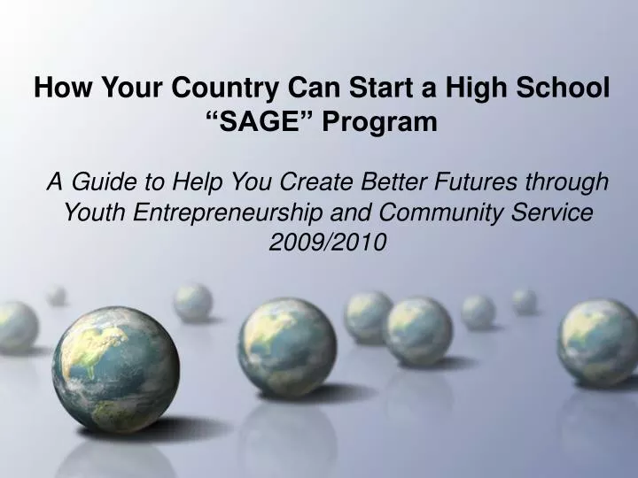 how your country can start a high school sage program