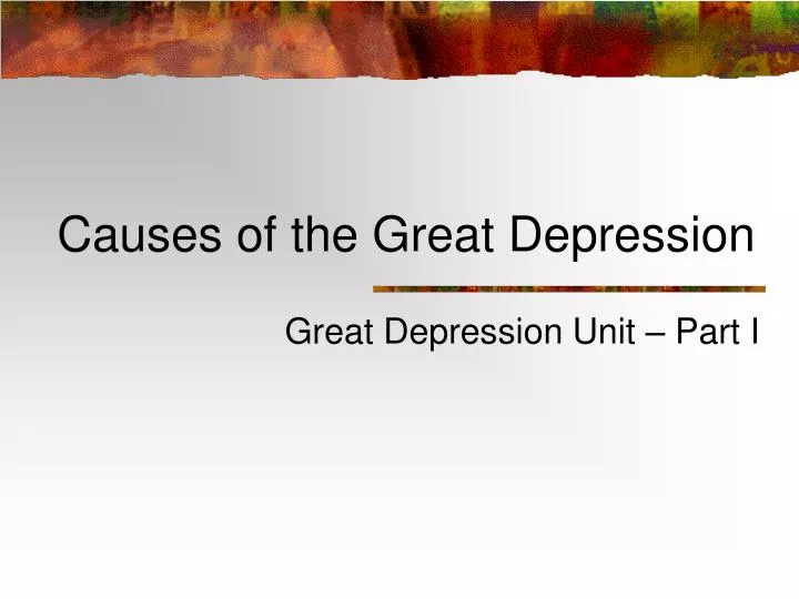 causes of the great depression